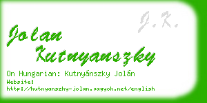 jolan kutnyanszky business card